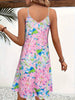 Casual Floral Print Spaghetti Strap Sleeveless Cami Suspender Mini Dress