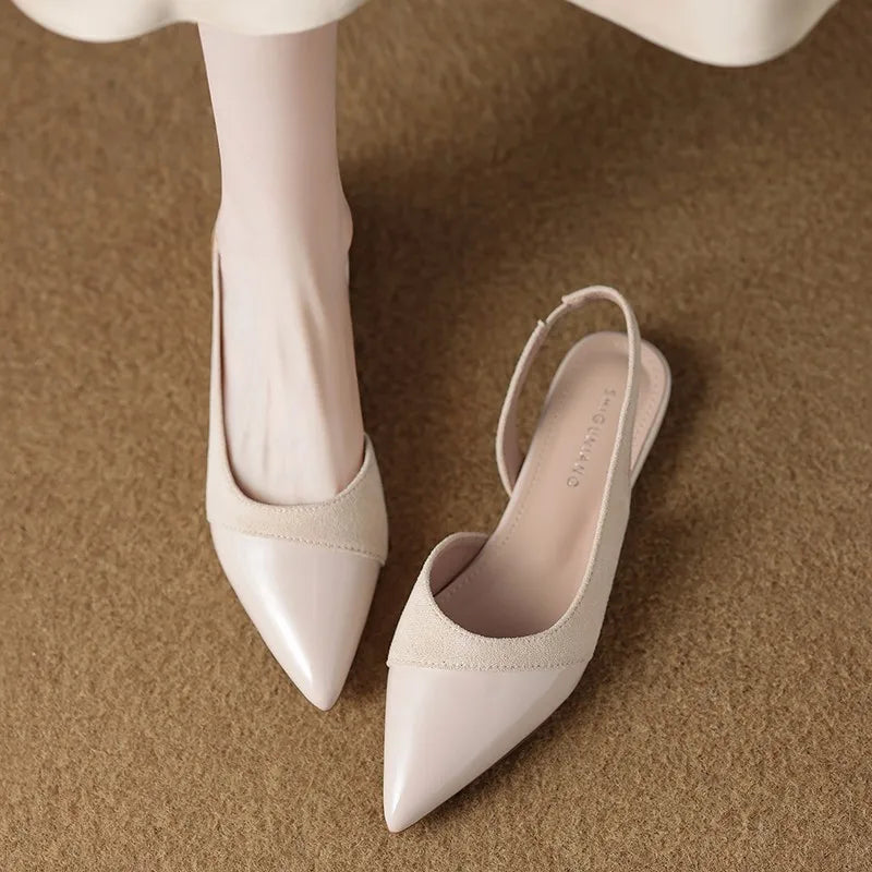 Spring Sandal Pointed Toe Shallow Slip on Dress Mules Shoes