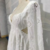Casual Square Neck Long Sleeves Patchwork Applique Solid Mini Dress