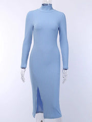 Bodycon Dresses Long Sleeves Pencil Dress Split Skirt