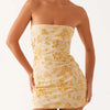 Casual Boho Shiny Sequins Strapless Slim Fits Floral Bodycon Mini Dress
