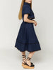 Elegant Lapel Short Sleeve Tops High Waist A-Line Skirt Two Piece Sets