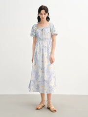 Romantic Oil Painting Skirt Temperament Sweet Waist Dress