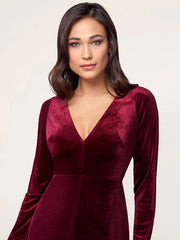 Evening Sheath Long Sleeve V-Neck Social Party Dress