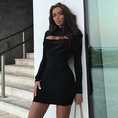 Cut Out Bodycon Dress Night Club Mini Dress