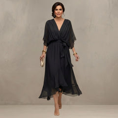Women's Chiffon Wrap Flared Dress