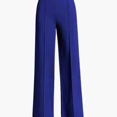 Women's Palazzo Pants with High Waist and Side Pleats