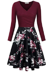 Wrap Top and Printed Skirt Dress