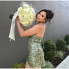 Elegant Shiny Slim Backless Sleeveless Sequin Slip Short Mini Dresses