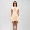 Elegant Satin Short Sleeve Hollow Out Bodycon Mini Dress