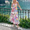 Elegant Square Neck Sleeveless High Waist Slimming Maxi Dress