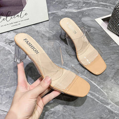 Pumps Sandals PVC Jelly Slippers Open Toe High Heel