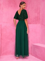 Sequined High Slit For Evening Events Maxi Party Dress