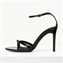 Black Patent Leather Buckle High Heel