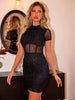 Elegant Sequin Bodycon Birthday Party Slight Stretch Mini Dress