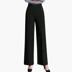 Women's Palazzo Pants with High Waist and Side Pleats