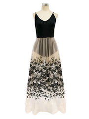 Casual  V-Neck Sleeveless Polyester Floor Length Semi Formal Party Dresses
