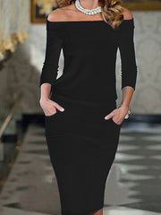 Bodycon Dress Off Shoulder Work Dress