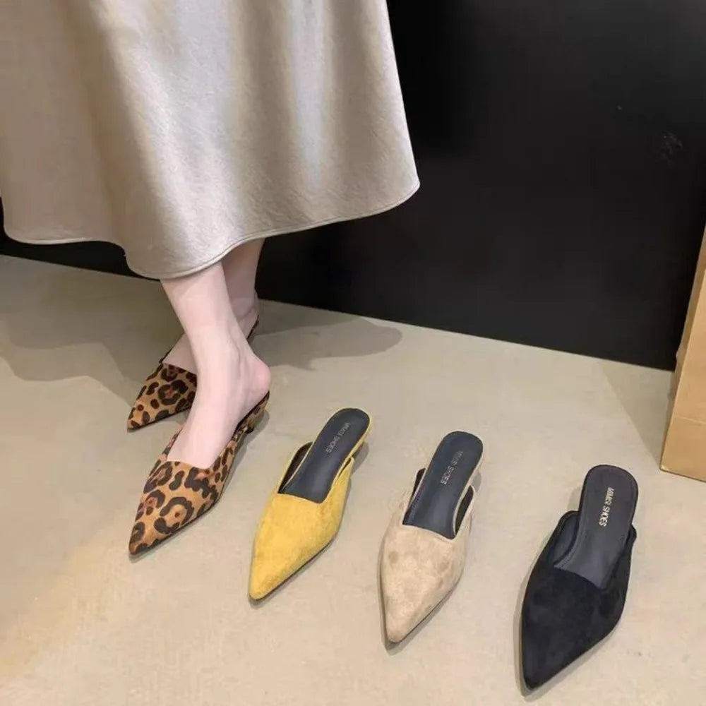 Baotou Shallow Toe Baotou Half-slipper Low Heel