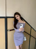 Casual Slash Neck Solid Bodycon High Street Sheath Pencil Mini Dress
