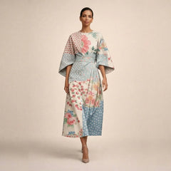 Women's Floral Midi with Sculpted Waist