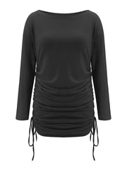 Bodycon Dresses Scoop Neck Drawstring Sheath Dress