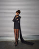Elegant Asymmetrical With Long Neck Straps Birthday Mini Dress