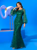 Casual Standard Long Sleeve Commonly Mermaid Skirt Lace Dress