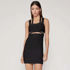 Halter Spaghetti Strap Hollow Out Evening Party Dress