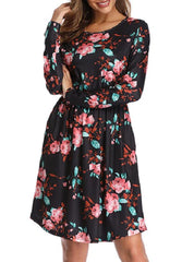 Printed Long Sleeve T Shirt Dress