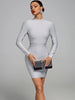 Elegant O-Neck Zipper Evening Birthday Club Bandage Party Bodycon Dress