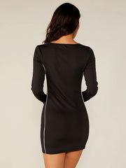 Bodycon Dresses Long Sleeves Jewel Neck Sheath Dress Midi Dress