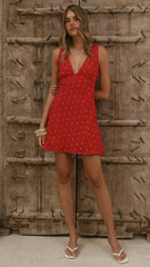 Gabriella Mini Dress - Red Floral