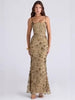 Elegant Beaded Sequin Backless Sleeveless Evening Gown