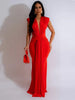 Elegant Ruched Deep V-neck Sheath Zipper Night Party Bodycon Maxi Dresses