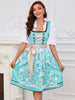 Elegant Pullover Square Collar With Lace Apron Two Piece Mini Dress