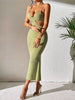 Elegant Sleeveless Spaghetti Strap Polyester Backless Midi Dress