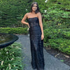 Elegant Slim Tube Top Sleeveless Ankle-Length Backless Spliced Dresses