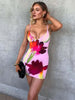 Bohemian Spaghetti Strap Floral Bodycon Beach Style Mini Dress