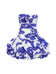 Elegant Strapless Patchwork Elastic Backless Slimming Mini Dress