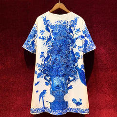 Runway luxury Beaded Vintage Loose Mini Dress