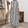 Elegant Short Sleeve Pullover Beach Style Ankle-Length Maxi Dress