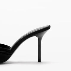 Black Butterfly Knot Decoration High Heel