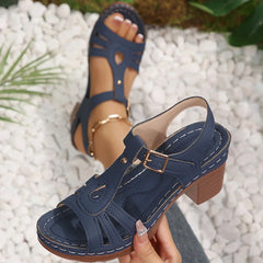 Plus Size 36-43 Sandals for Stitched Thick High Heel