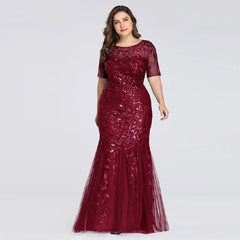 Elegant Lace Printing Evening Party Dress