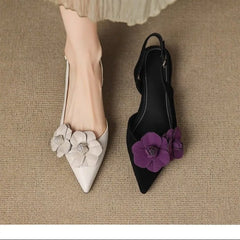 Luxury Retro Pointed Toe Decal Shoes