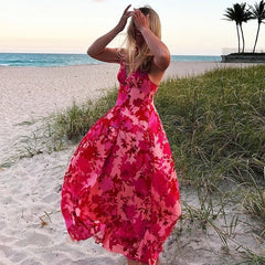 A-line Cotton Sleeveless Long Boho Beach Dress