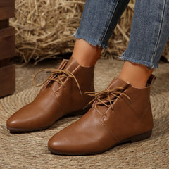 Ankle Boots Lace Up Leather Shoes