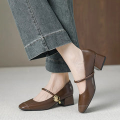 Elegant Chunky Wedge High Heel