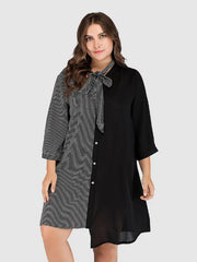 Casual Plus Size Contrast Color Dress